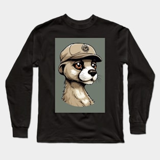 Meercat Wearing A Baseball Cap Long Sleeve T-Shirt